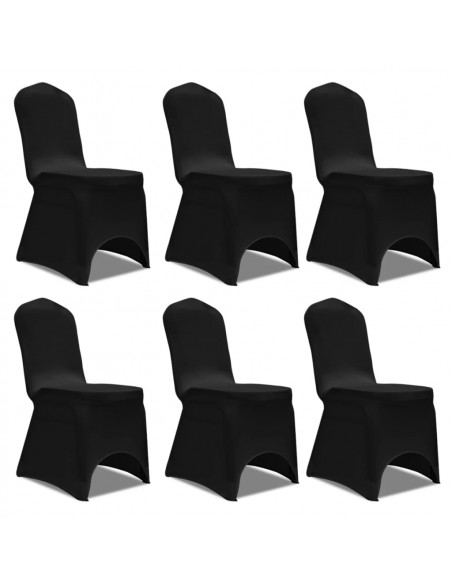 Coprisedie in Tessuto Elasticizzato Nero 12 pz