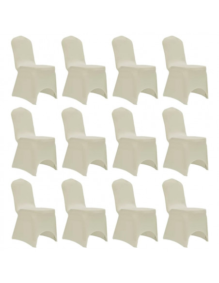 Coprisedia in Tessuto Elasticizzato Crema 12 pz