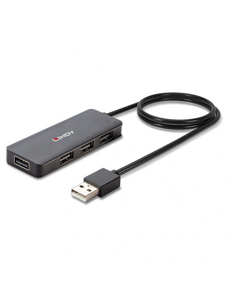Lindy 42986 hub di interfaccia USB 2.0 480 Mbit/s Nero