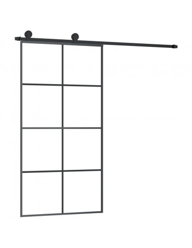 Porta Scorrevole con Ferramenta 102,5x205cm Vetro ESG Alluminio