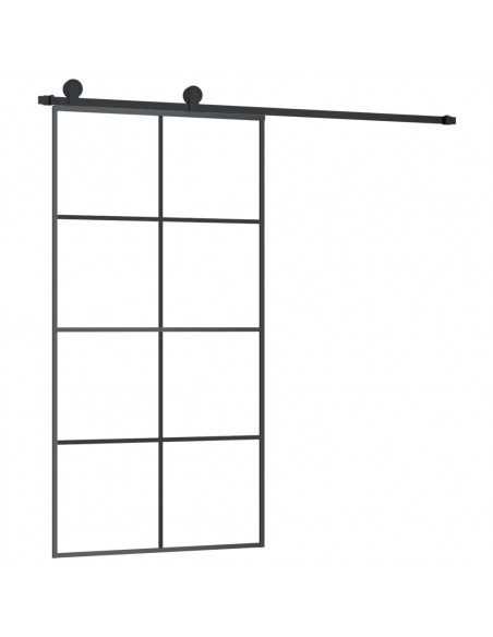 Porta Scorrevole con Ferramenta 102,5x205cm Vetro ESG Alluminio