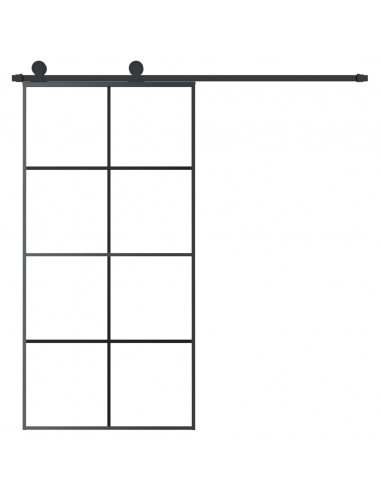 Porta Scorrevole con Ferramenta 102,5x205cm Vetro ESG Alluminio