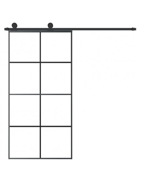 Porta Scorrevole con Ferramenta 102,5x205cm Vetro ESG Alluminio
