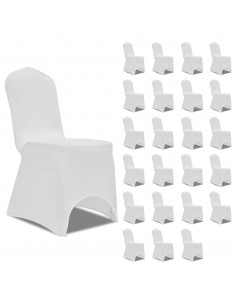 Coprisedie in Tessuto Elasticizzato Bianco 24 pz 2