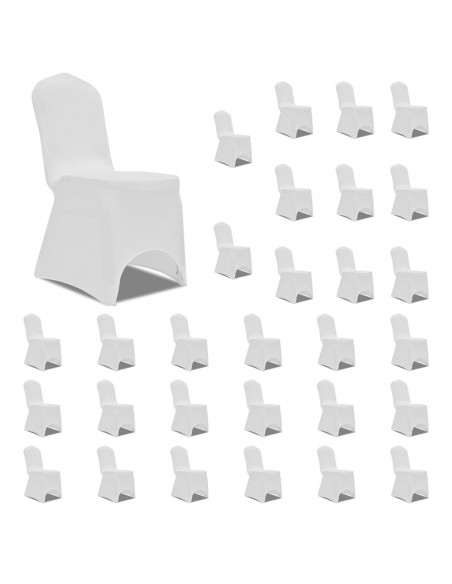 Coprisedie in Tessuto Elasticizzato Bianco 30 pz