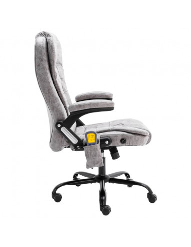 Sedia da Ufficio Massaggiante Grigio Chiaro in Scamosciato