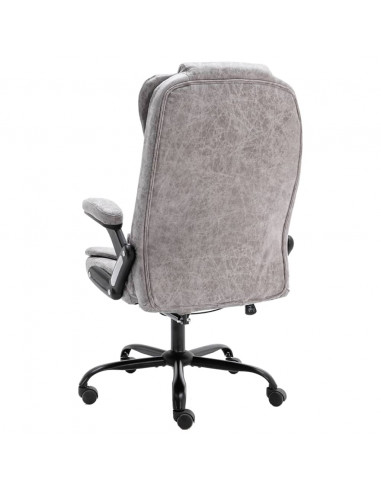 Sedia da Ufficio Massaggiante Grigio Chiaro in Scamosciato