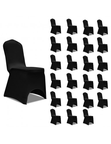 Coprisedie in Tessuto Elasticizzato Nero 24 pz