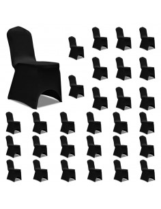 Coprisedie in Tessuto Elasticizzato Nero 30 pz 2