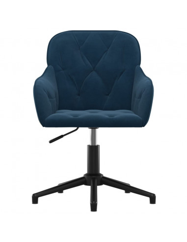Sedia Girevole da Ufficio Blu in Velluto