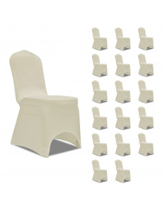 Coprisedie in Tessuto Elasticizzato Crema 18 pz 2