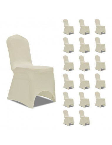 Coprisedie in Tessuto Elasticizzato Crema 18 pz