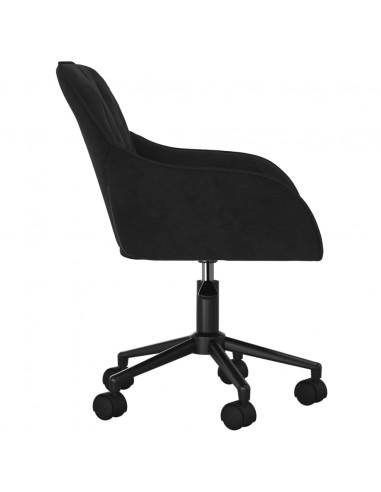 Sedia Girevole da Ufficio Nera in Velluto