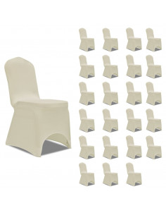 Coprisedie in Tessuto Elasticizzato Crema 24 pz 2