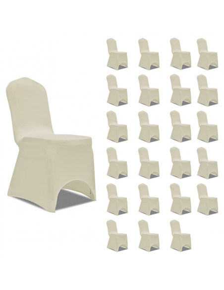Coprisedie in Tessuto Elasticizzato Crema 24 pz