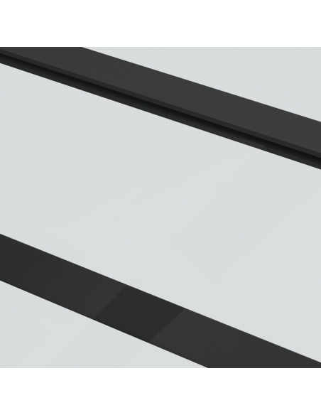 Porta Scorrevole in Vetro ESG e Alluminio 90x205 cm Nera