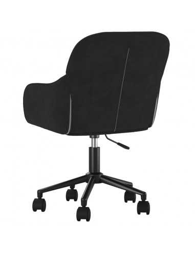 Sedia Girevole da Ufficio Nera in Velluto