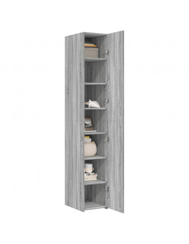 Credenza Grigio Sonoma 30x42,5x185 cm in Legno Multistrato