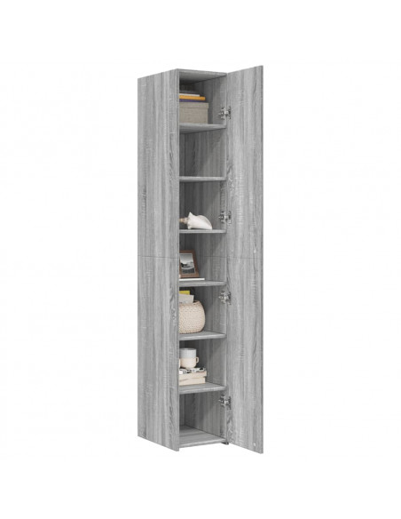 Credenza Grigio Sonoma 30x42,5x185 cm in Legno Multistrato