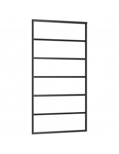 Porta Scorrevole in Vetro ESG e Alluminio 102x205 cm Nera 2