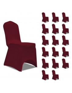 Coprisedie in Tessuto Elasticizzato Borgogna 18 pz 2