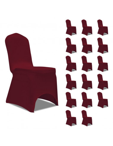 Coprisedie in Tessuto Elasticizzato Borgogna 18 pz