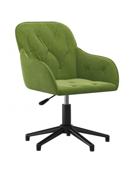 Sedia da Ufficio Girevole Verde Chiaro in Velluto