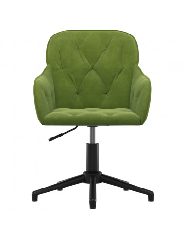 Sedia da Ufficio Girevole Verde Chiaro in Velluto