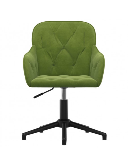 Sedia da Ufficio Girevole Verde Chiaro in Velluto