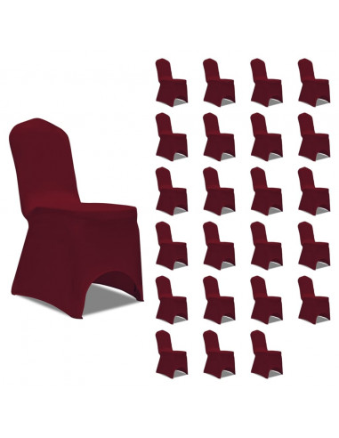 Coprisedie in Tessuto Elasticizzato Borgogna 24 pz