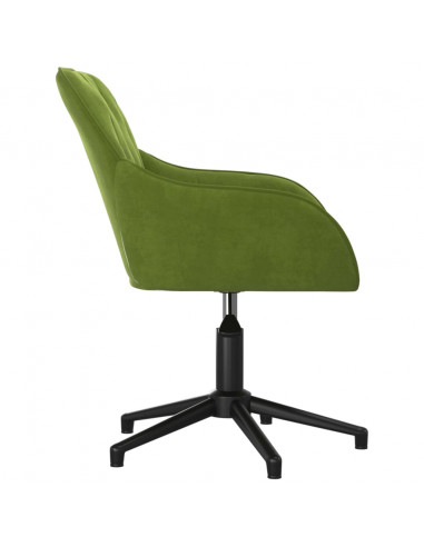 Sedia da Ufficio Girevole Verde Chiaro in Velluto