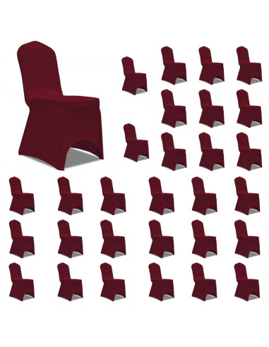Coprisedie in Tessuto Elasticizzato Borgogna 30 pz