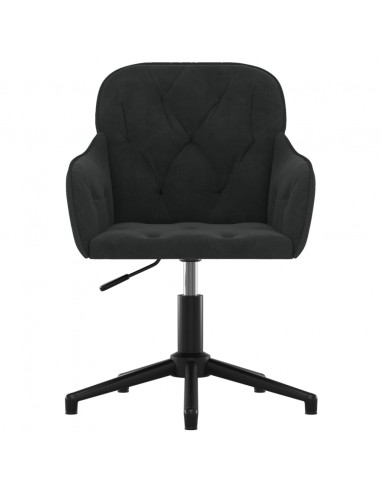 Sedia Girevole da Ufficio Nera in Velluto