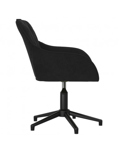 Sedia Girevole da Ufficio Nera in Velluto