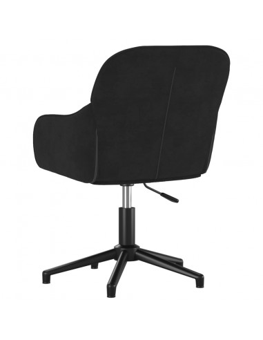 Sedia Girevole da Ufficio Nera in Velluto