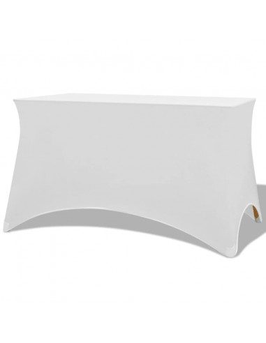 Fodere Elasticizzate per Tavolo 2 pezzi 120x60,5x74 cm Bianche