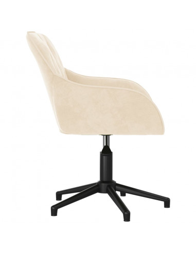 Sedia da Ufficio Girevole Crema in Velluto