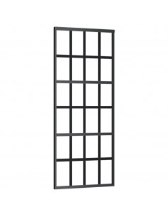 Porta Scorrevole in Vetro ESG e Alluminio 76x205 cm Nera 2