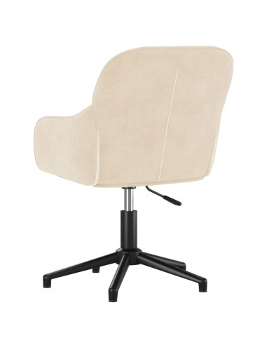 Sedia da Ufficio Girevole Crema in Velluto