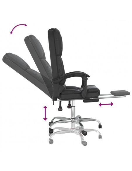 Poltrona da Ufficio Massaggiante Reclinabile Nera in Similpelle