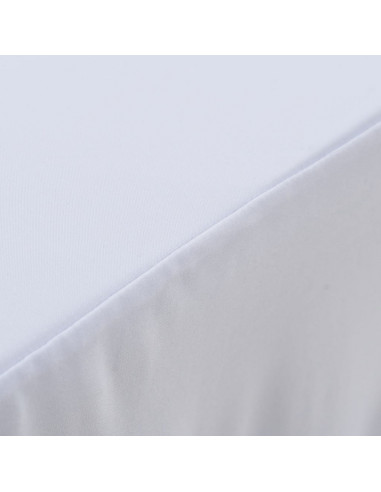 Copertura Elastica per Tavolo con Gonna 2pz 120x6,5x74cm Bianco