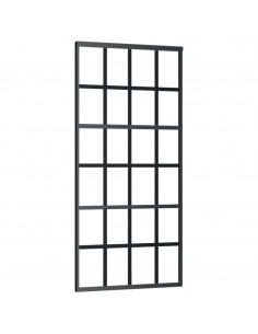 Porta Scorrevole in Vetro ESG e Alluminio 90x205 cm Nera 2