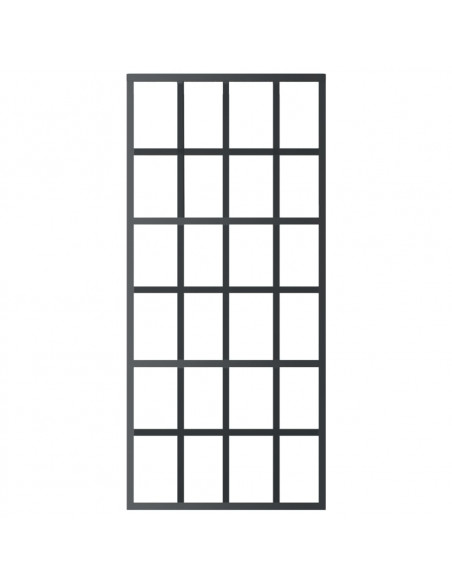 Porta Scorrevole in Vetro ESG e Alluminio 90x205 cm Nera