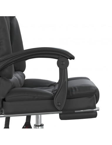 Poltrona da Ufficio Massaggiante Reclinabile Nera in Similpelle