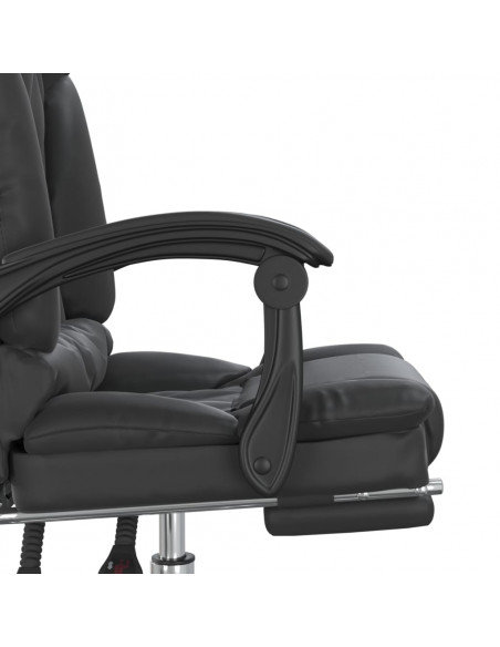Poltrona da Ufficio Massaggiante Reclinabile Nera in Similpelle