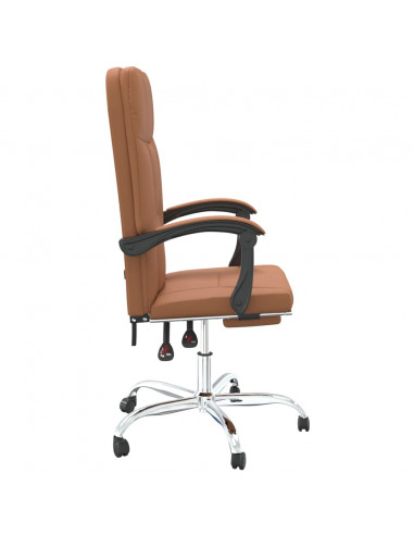 Poltrona da Ufficio Reclinabile Marrone in Similpelle