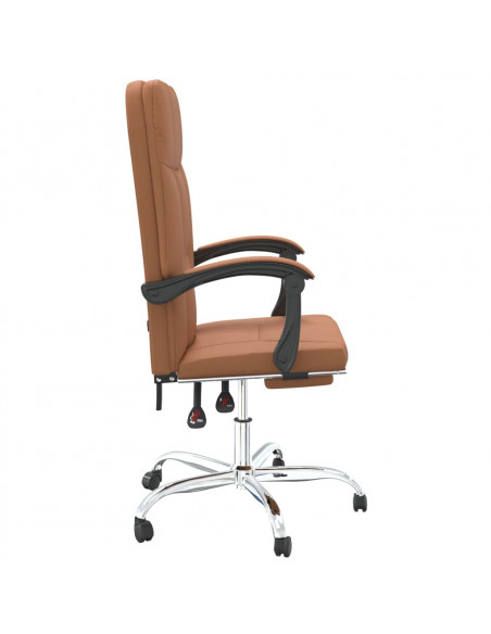 Poltrona da Ufficio Reclinabile Marrone in Similpelle