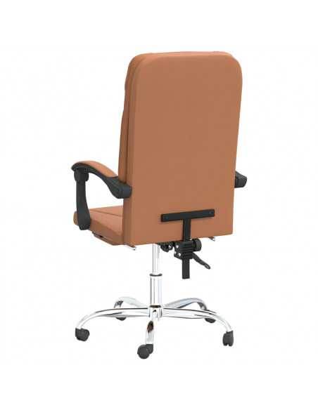 Poltrona da Ufficio Reclinabile Marrone in Similpelle