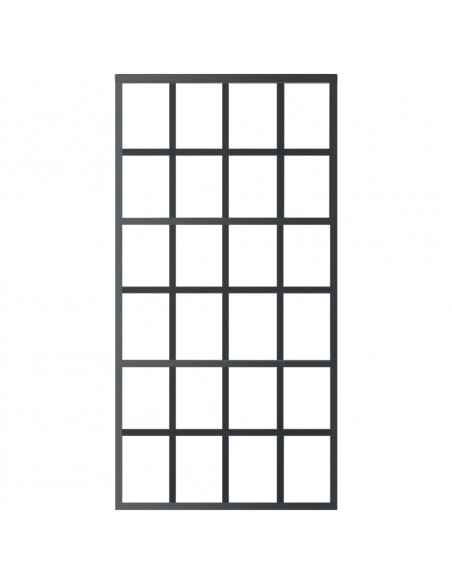 Porta Scorrevole in Vetro ESG e Alluminio 102x205 cm Nera