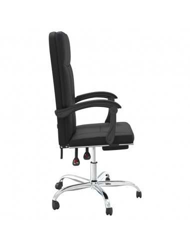 Poltrona da Ufficio Reclinabile Nera in Similpelle